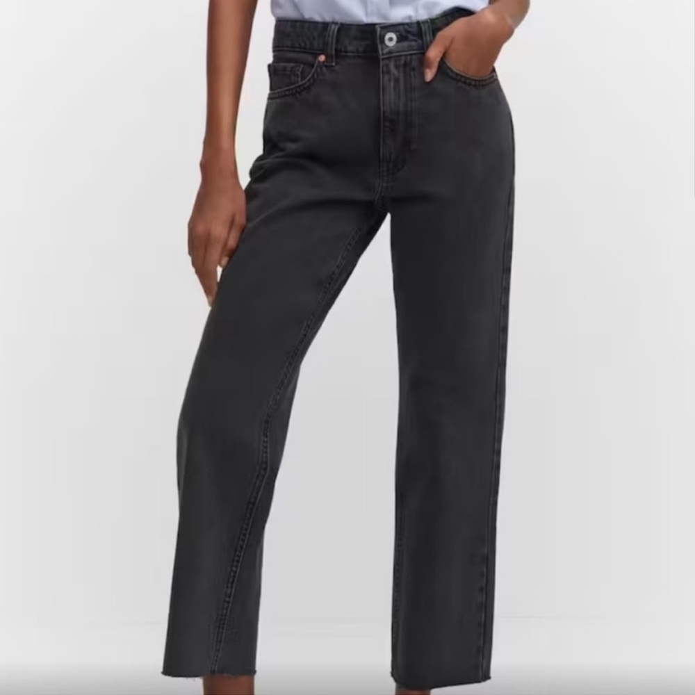 Mango Women's High Rise Jeans - Black